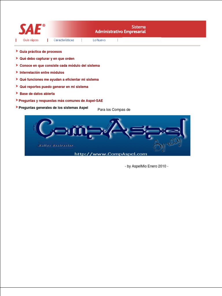Manual de Aspel Sae 4.6 | PDF | Archivo de computadora | Microsoft Outlook