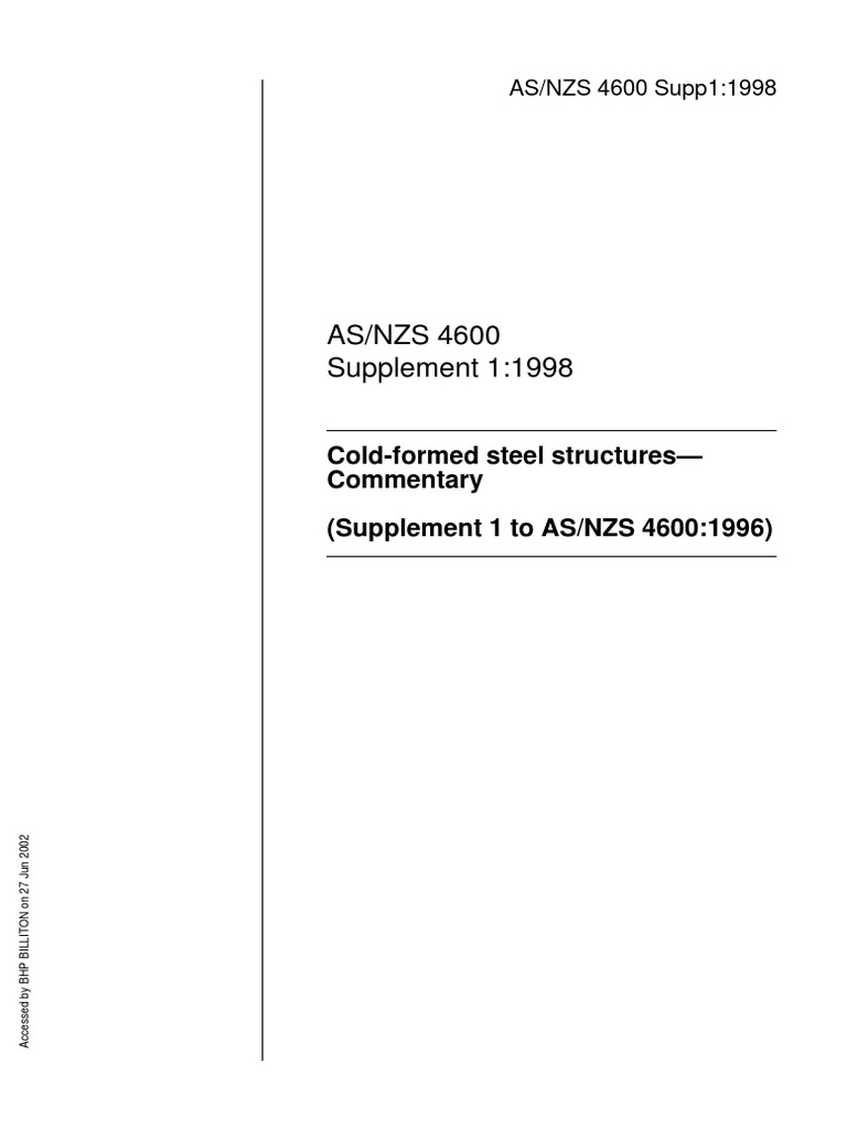 As 4600 Supplement 1 | PDF | Buckling | Ultimate Tensile Strength