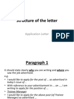 Structure of The Letter-Job Application