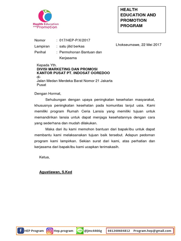 Permohonan Dana CSR  PDF