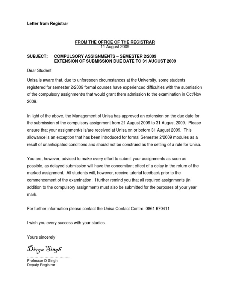 Extension Semester2 Assign Due Dates | PDF
