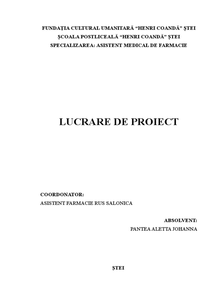 Catina Proiect de Licenta | PDF