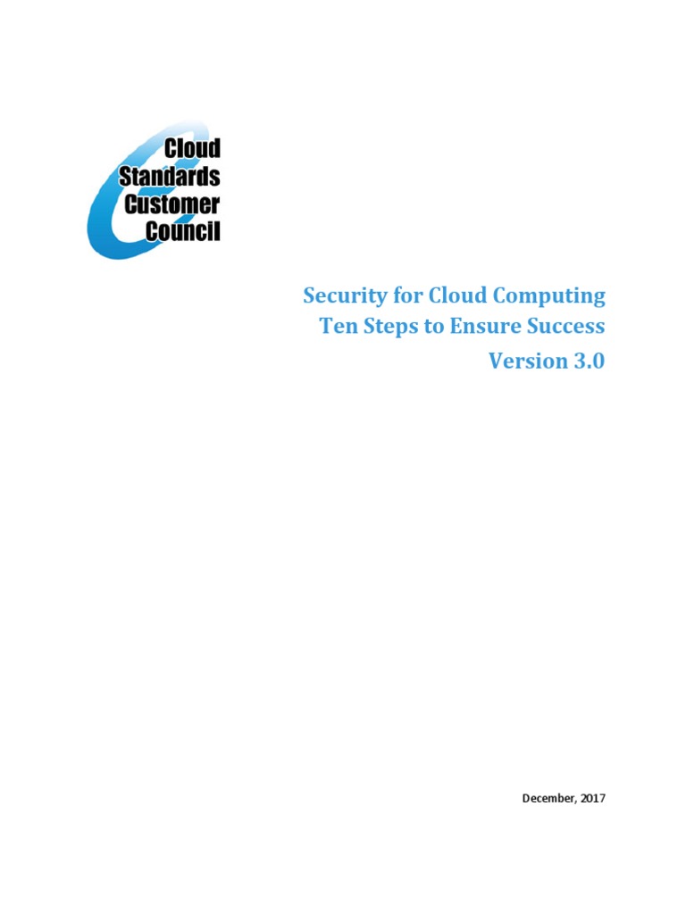 Security For Cloud Computing: 10 Steps To Ensure Success Version 3.0 ...
