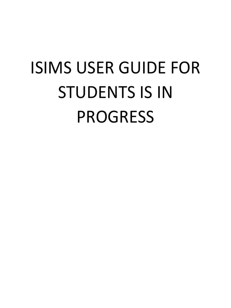 ISIMS Student User Guide Update | PDF