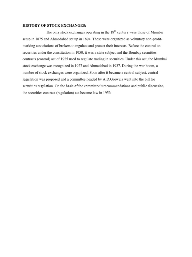 History of Stockexchange | PDF