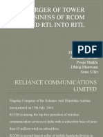 Demerger of Tower Business of Rcom and RTL Into Ritl: Presented by Aniruddh Sawant Pooja Shukla Dhiraj Bharwani Sona Nair