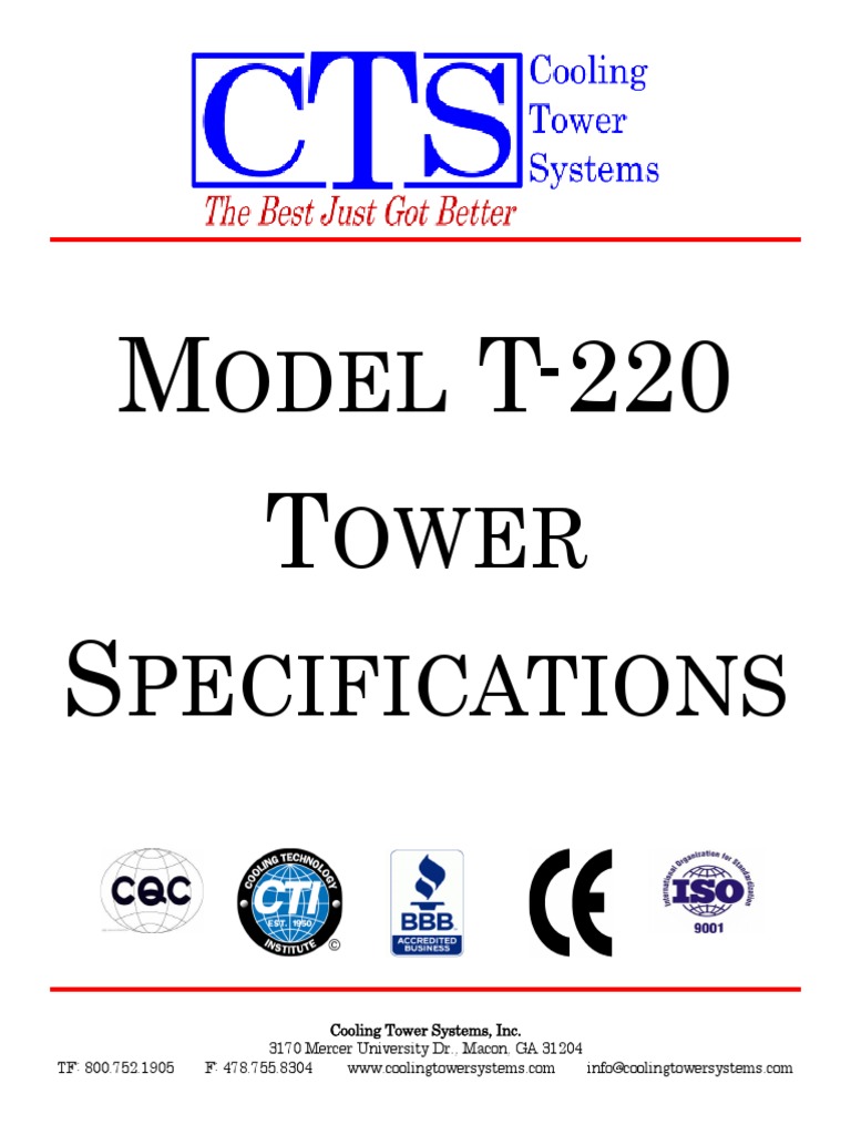 Model T 220 Tower Specifications Pdf Pdf Sports Science
