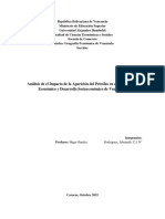 Análisis de El Impacto de La Aparición Del Petróleo en El Crecimiento Económico y Desarrollo Socioeconómico de Venezuela.