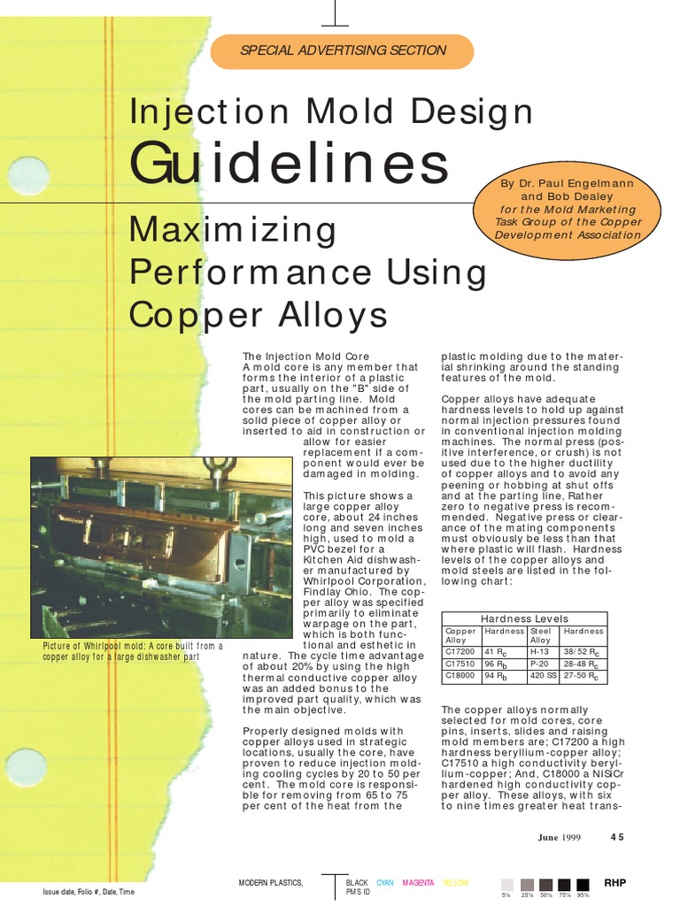Guidelines: Injection Mold Design | PDF | Coolant | Alloy