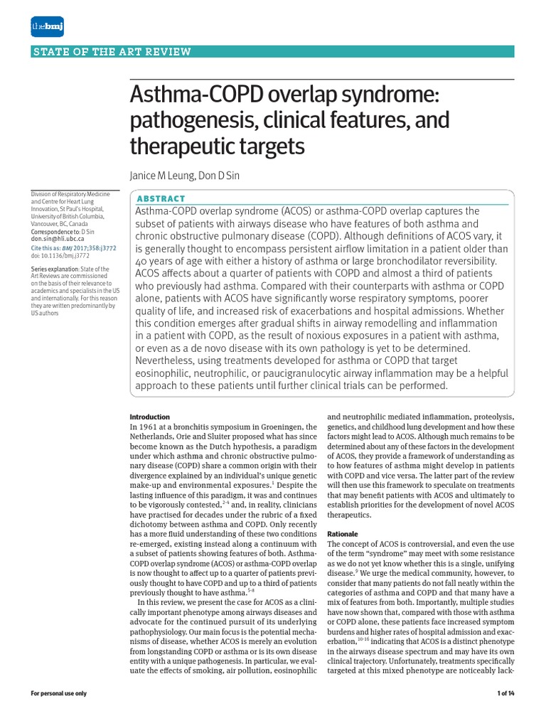 ACOS | PDF | Chronic Obstructive Pulmonary Disease | Asthma