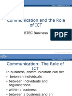 Communication and The Role of ICT: BTEC Business