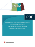 Plan Estratégico de Innovación y Modernización de La Gestión Pública de La Comunidad de Madrid