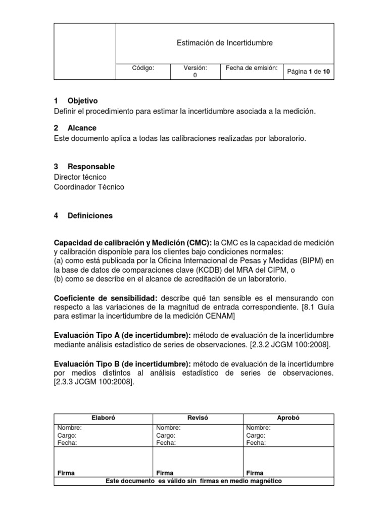 Estimación de Incertidumbre en Mediciones | PDF | Medición ...