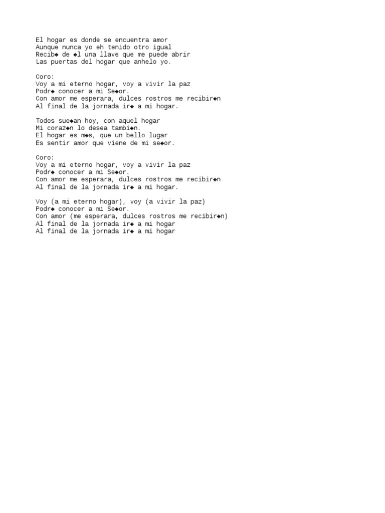 Voy A Mi Hogar Letra Pdf