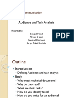 Audience and Task Analysis: COM 3325 Technical Communication