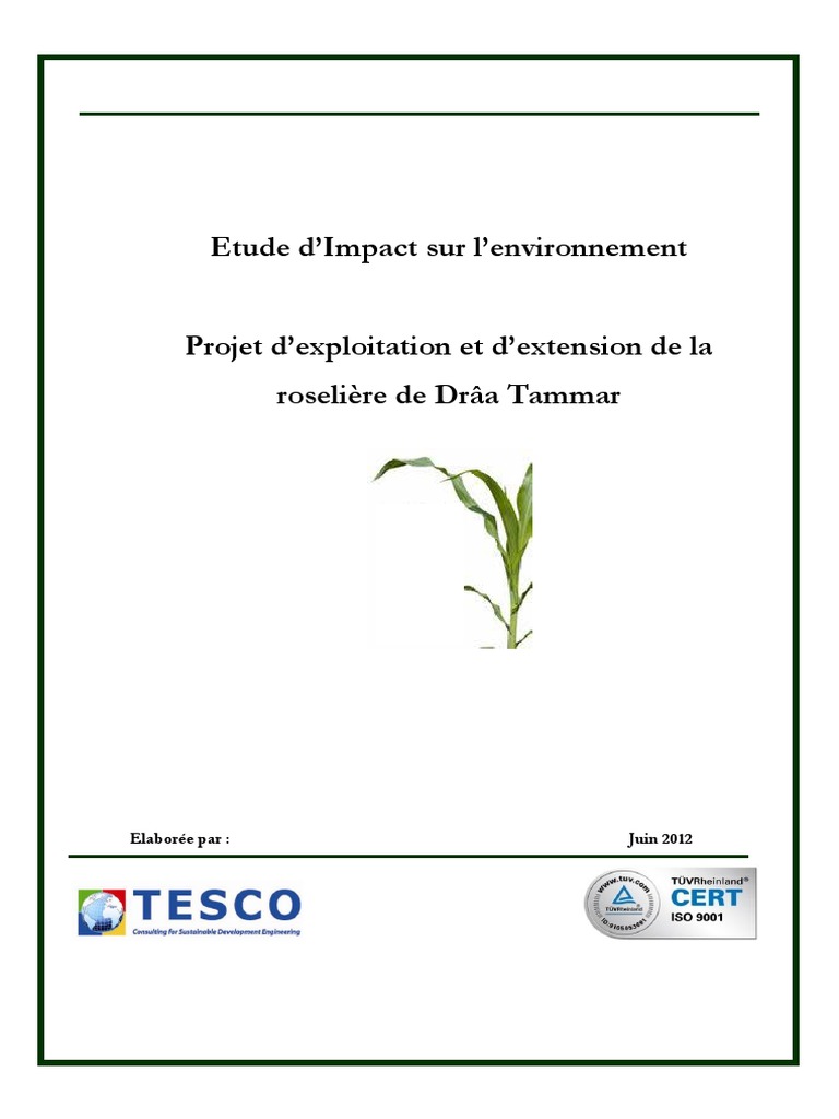 Etude D'impacte Sur L'environnement | PDF | Environnement naturel | Déchets