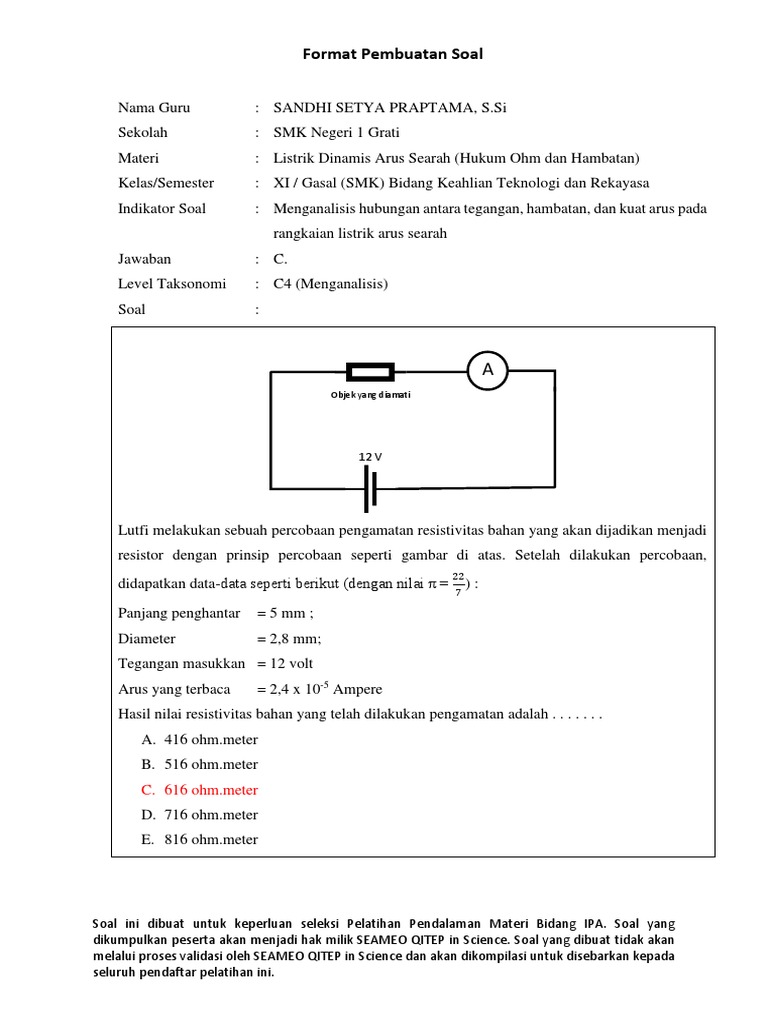Soal Hots Listrik Dc