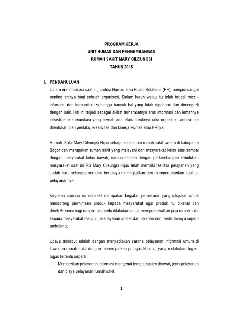 Program Kerja Humas 2018