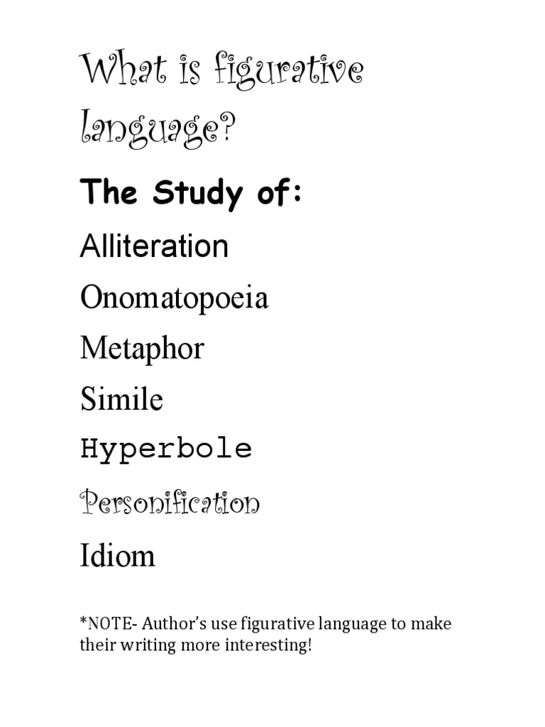 Figurative Language Types & Examples | PDF | Language Arts & Discipline ...