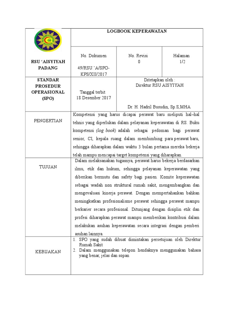 Logbook Perawat
