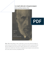 Santiago Ramón y Cajal’s Advice for a Young Investigator