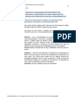 Análise Da Viabilidade de Investimento em Máquinas e Equipamentos para Prestação de Serviços em Indústria Do Setor Sucroenergético