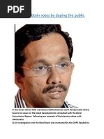 We Never Obtain Votes by Duping The Public