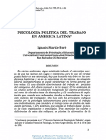 Psicología Política Del Trabajo en América Latina