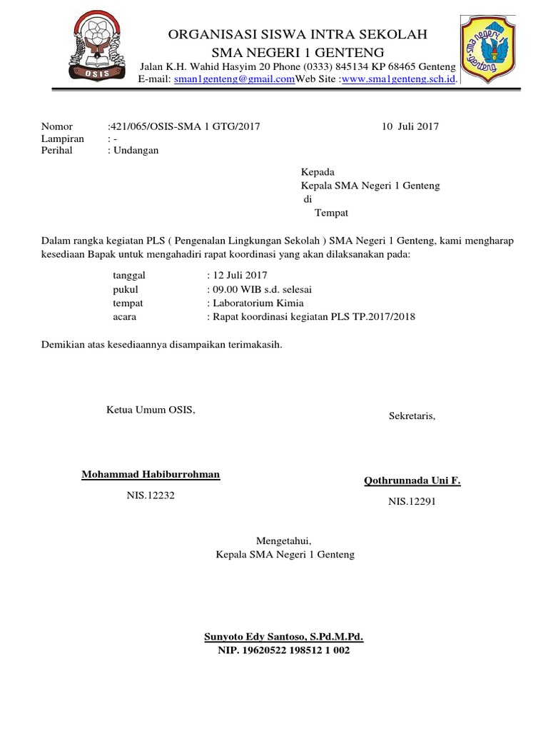 5700 Koleksi Contoh Surat Undangan Rapat Osis Dalam Bahasa Jawa Terbaik