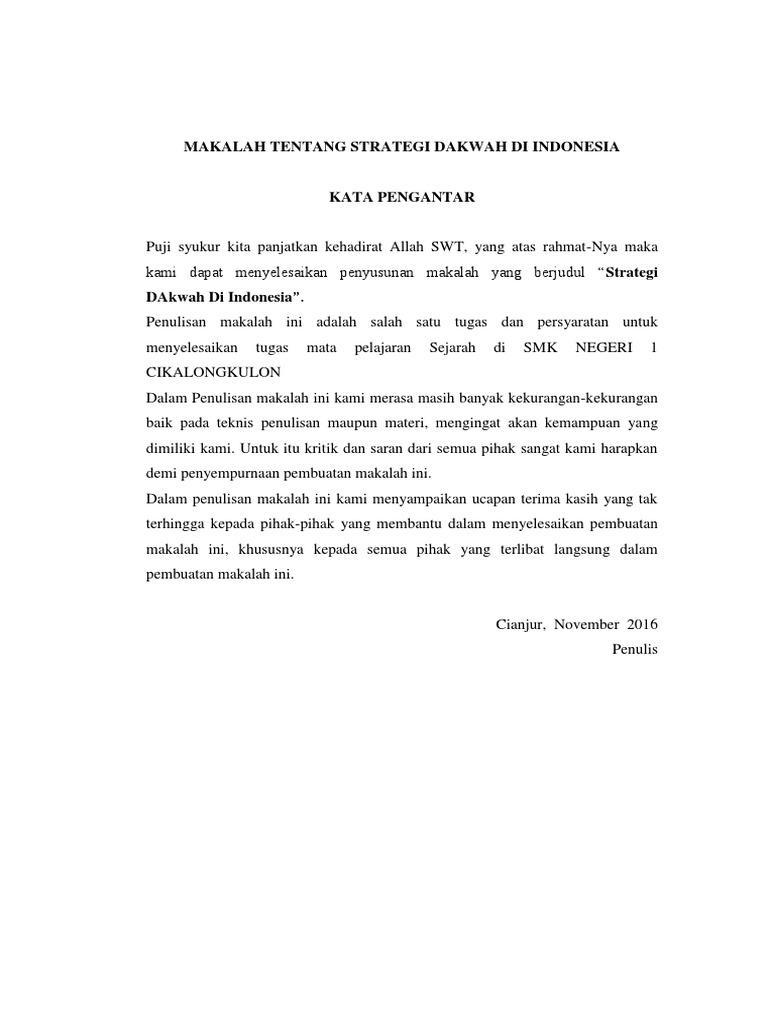 Makalah Tentang Strategi Dakwah Di Indonesia