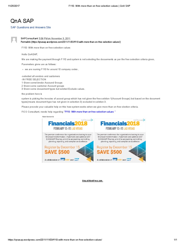 F110 Free Selection Criteria Issues | PDF
