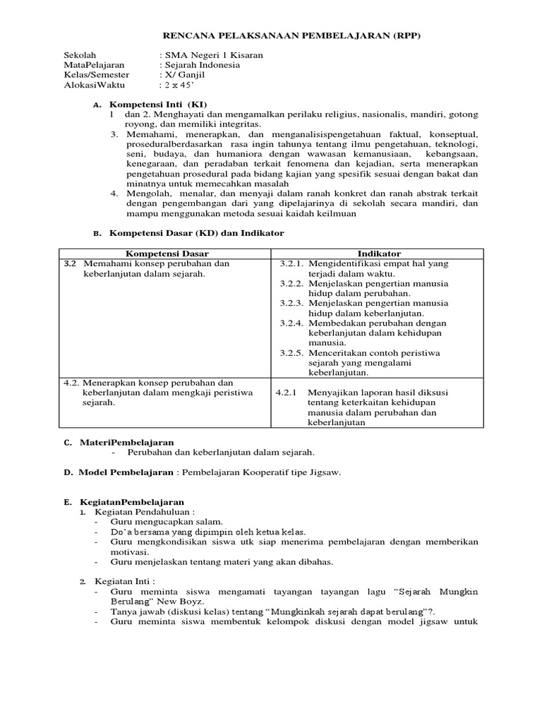 Rpp Sejarah Indonesia