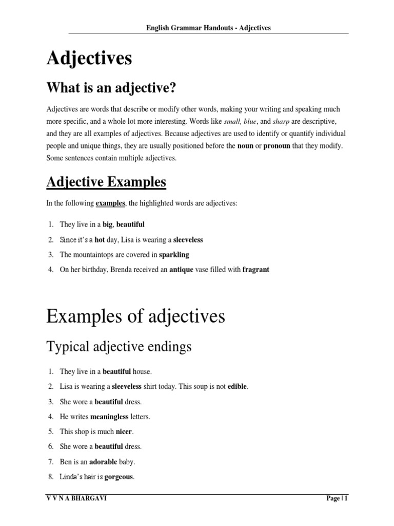 she wore a beautiful dress adjective Adjectives Word Search Activity