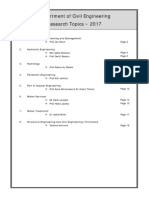 Civil Engineering - Research Topics 2017