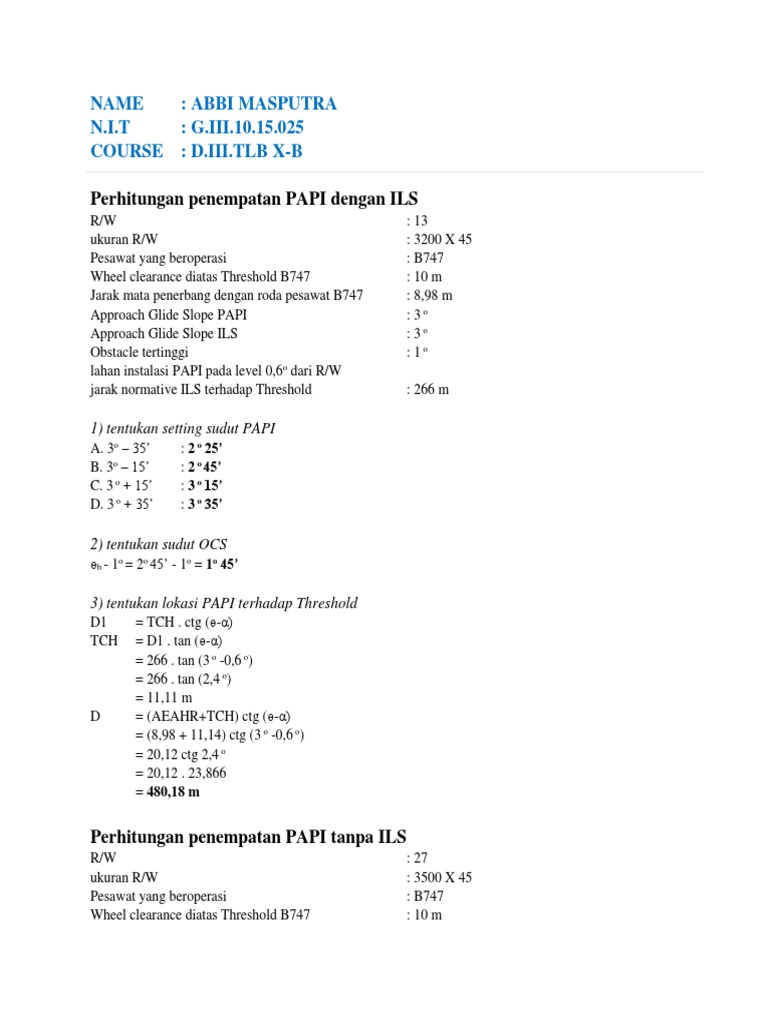 Penempatan PAPI dan ILS untuk B747 | PDF