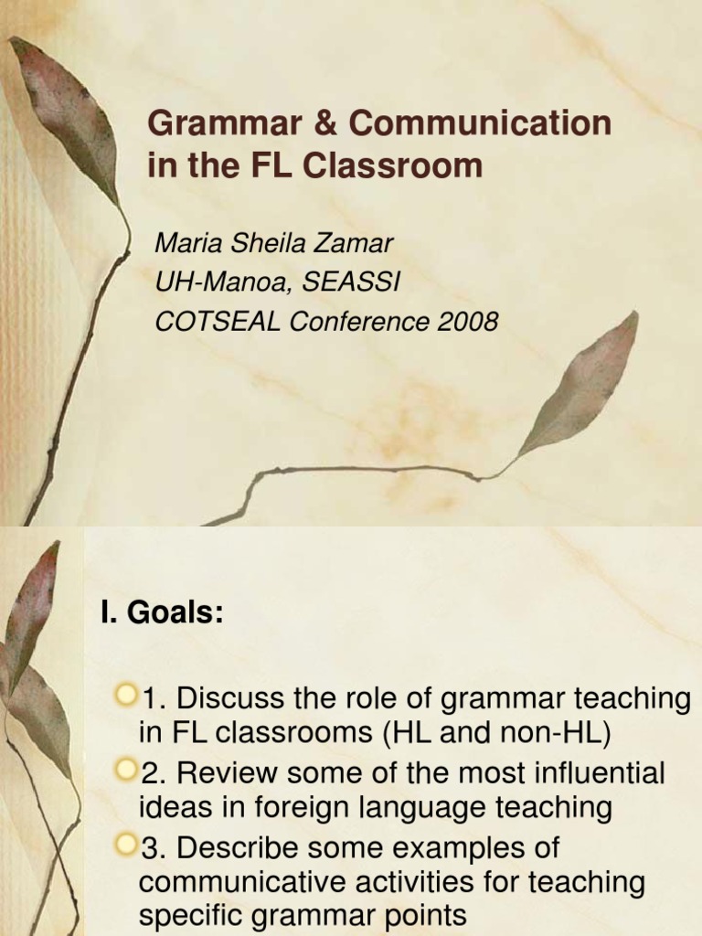 Teaching Grammar in FL Classrooms | PDF | Second Language | Language ...