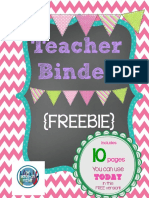 Free Print Able Teachers Binder Chalkboard Style