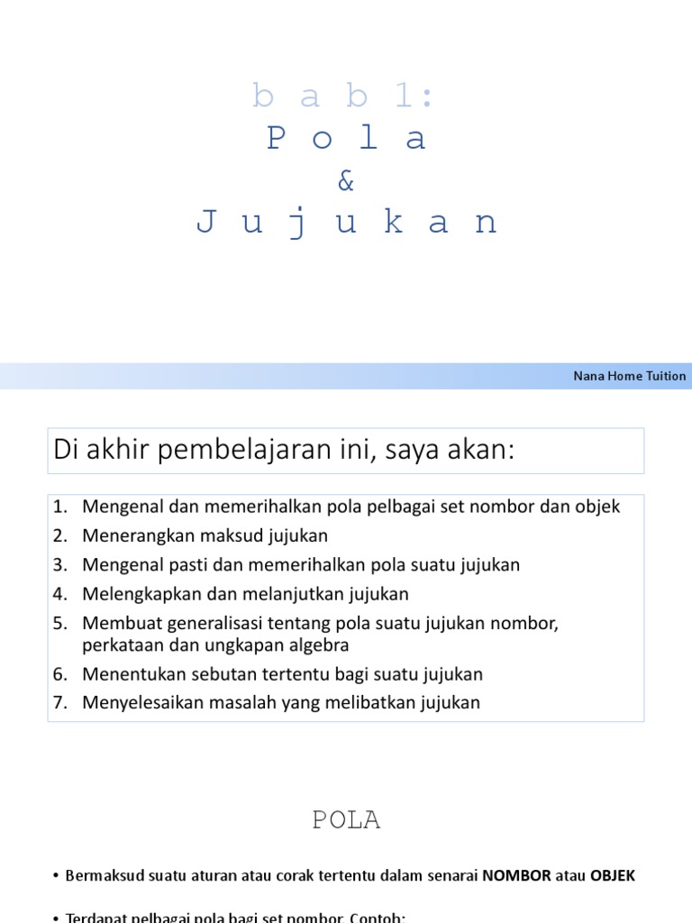 b a b 1 Pola Dan Jujukan