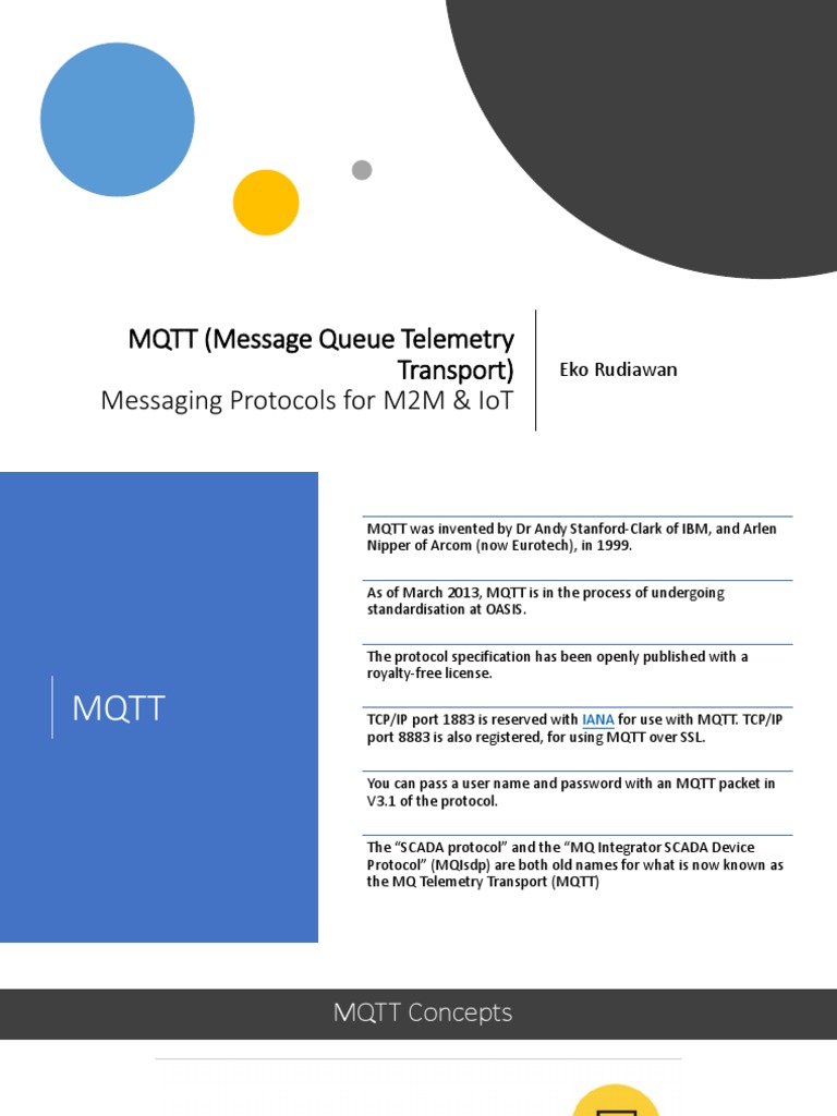 MQTT Protocol Overview and Specifications | PDF | Network Packet | Port ...