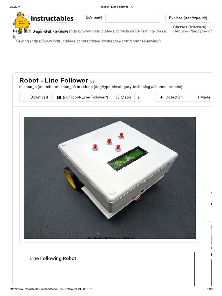 Robot - Line Follower Instructable | PDF | Electrical Connector | Sensor