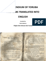 Compendium of Yoruba Proverbs Translated Into English