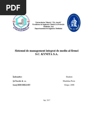 P M Sistemul De Management Integrat De Mediu