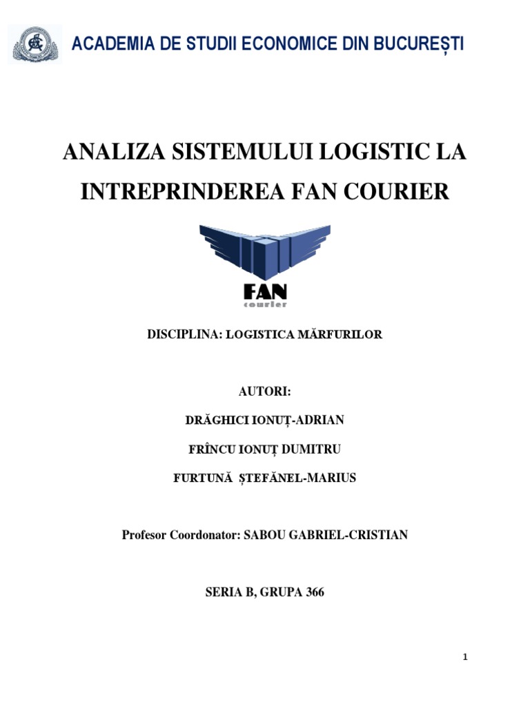 Analiza Sistemului Logistica Fan Courier