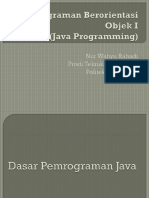 1 - Java Programming (Dasar Pemrograman Java)