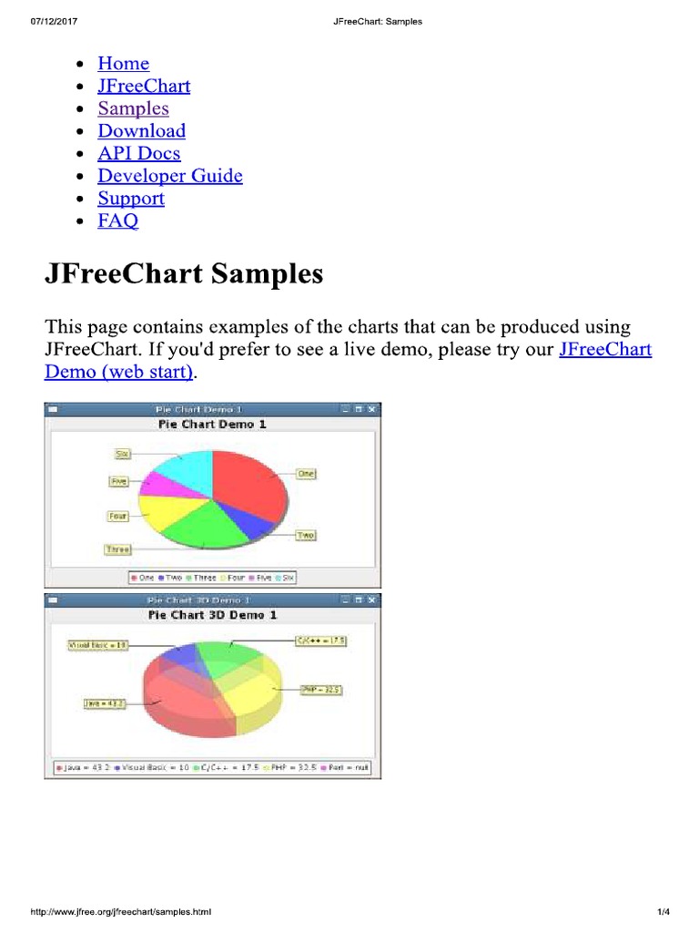 JFreeChart Samples | PDF