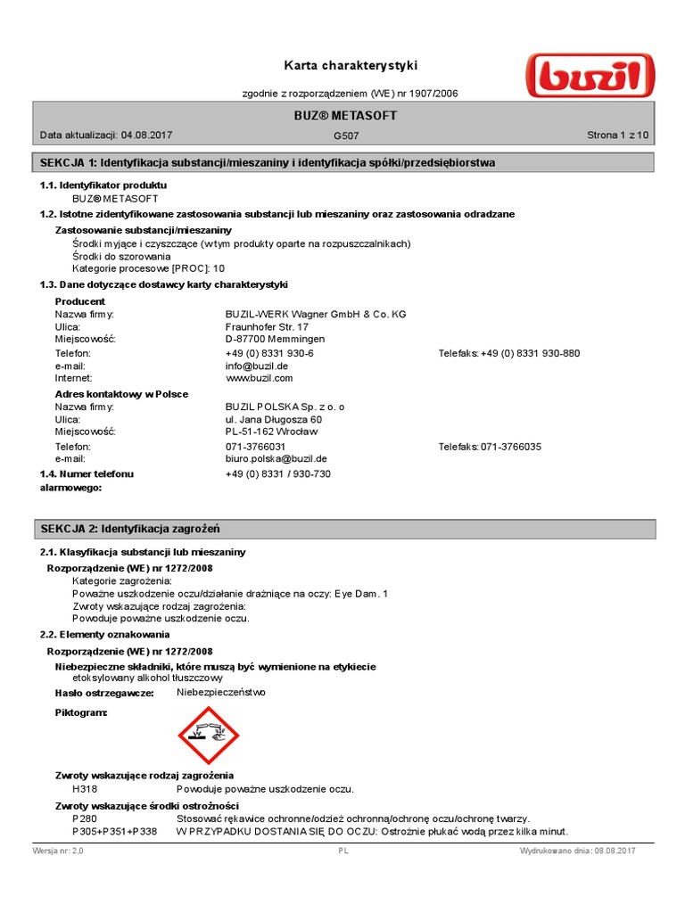 0010 Buzil g507 Buz Metasoft | PDF