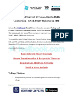 Voltage and Current Division, Star To Delta Conversion - GATE Study Material in PDF