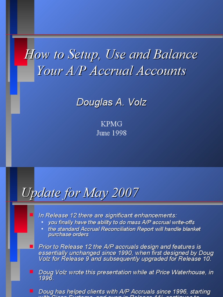 A/P Accrual Accounts Setup Guide | PDF | Accounts Payable | Accrual