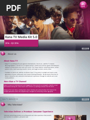 Kana Tv Media Kit New 16 Pdf Television Audience Measurement