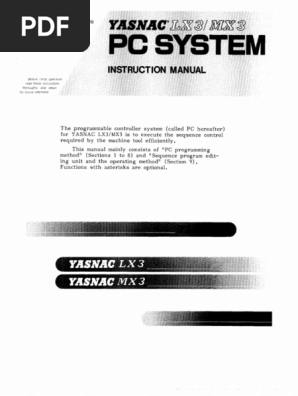 YASNAC LX3/MX3 Programming Manual | PDF | Input/Output | Relay